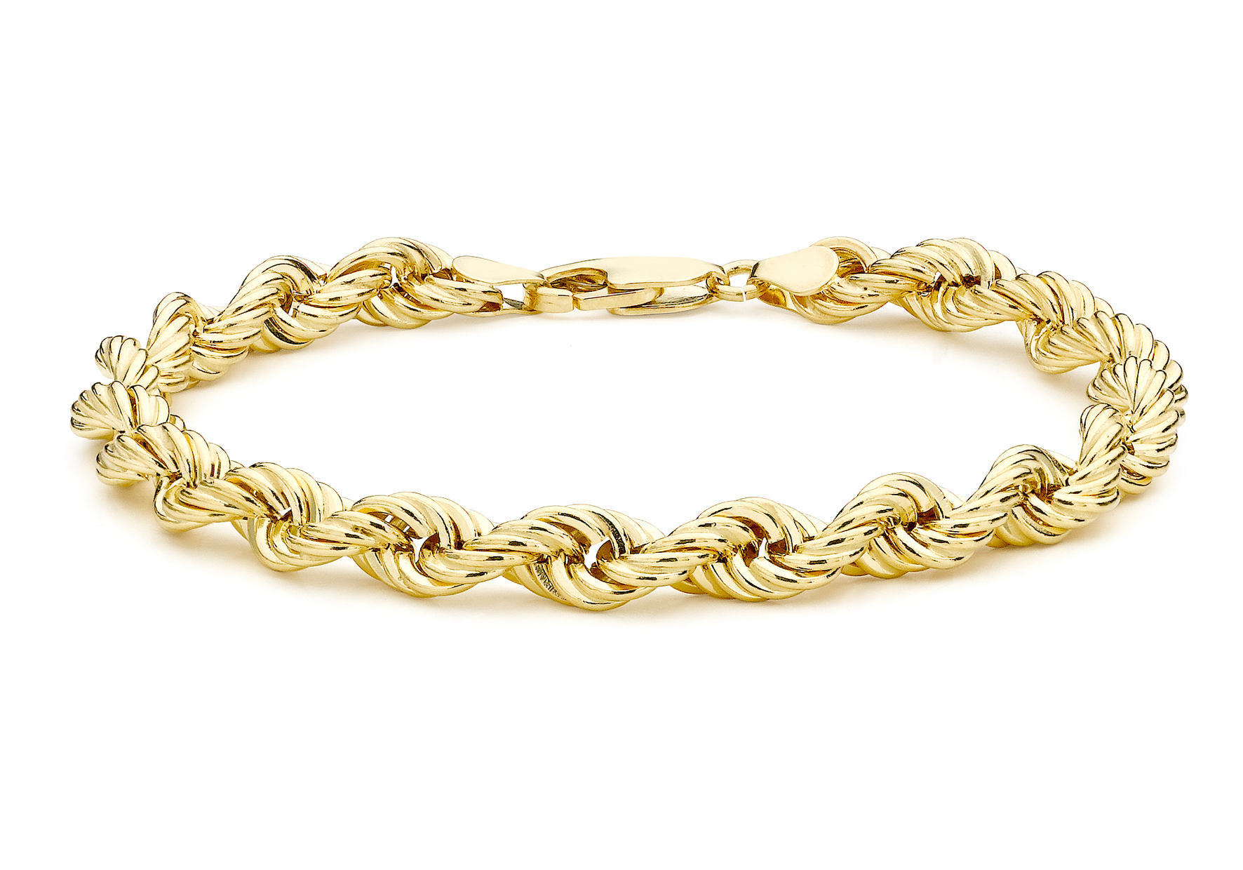 9ct Yellow Gold Rope Chain Bracelet